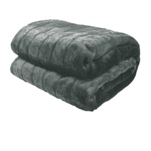 NNEDSZ Faux Fur Animal Assorted Throw Rug Channel Grey