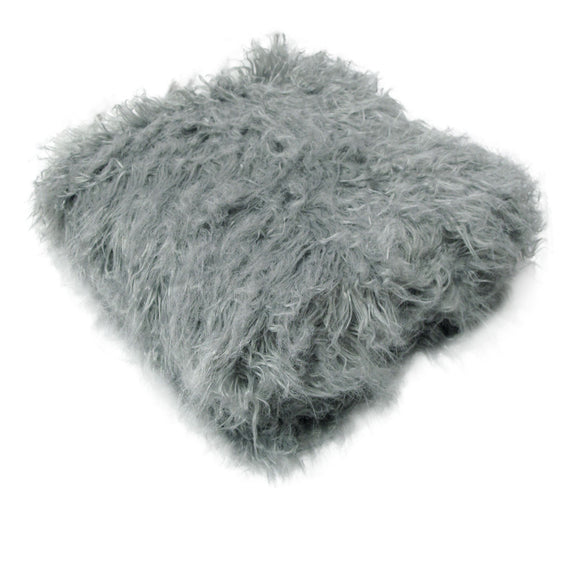 NNEDSZ Faux Fur Long Hair Throw Rug Curly Grey