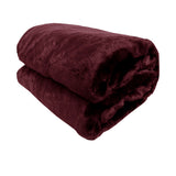 NNEDSZ Venus Burgundy Faux Fur Throw Rug 127 x 152 cm