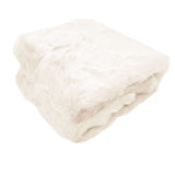 NNEDSZ Ariana Long Fleece Faux Fur Throw Rug Cream