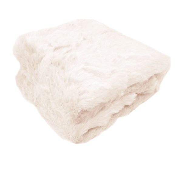 NNEDSZ Ariana Long Fleece Faux Fur Throw Rug Light Peach
