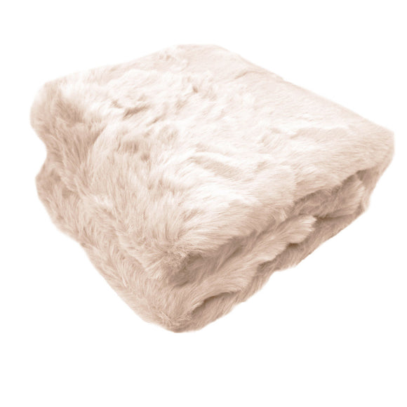 NNEDSZ Ariana Long Fleece Faux Fur Throw Rug Peach