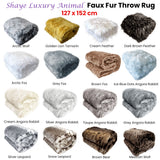 NNEDSZ Shaye Luxury Range Faux Fur Throw Rug 127 x 152 cm Mexican Wolf