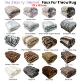 NNEDSZ Sia Luxury Range Faux Fur Throw Rug 127 x 152 cm Mongolian Wolf