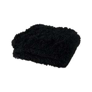 NNEDSZ Nutural Collection Shaggy Throw Rug 127 x 152cm Black