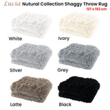 NNEDSZ Nutural Collection Shaggy Throw Rug 127 x 152cm Black