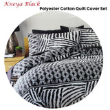 NNEDSZ Homeport Kenya Black Printed Geometric Quilt Cover Set Double