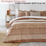 NNEDSZ Bambury Darlington Terracotta Cotton Polyester Quilt Cover Set Queen