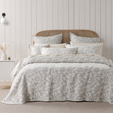 NNEDSZ Bianca Ameila Stone Jacquard Quilted Foliage Bedspread Set Double