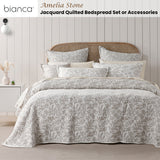 NNEDSZ Bianca Ameila Stone Jacquard Quilted Foliage Bedspread Set Double