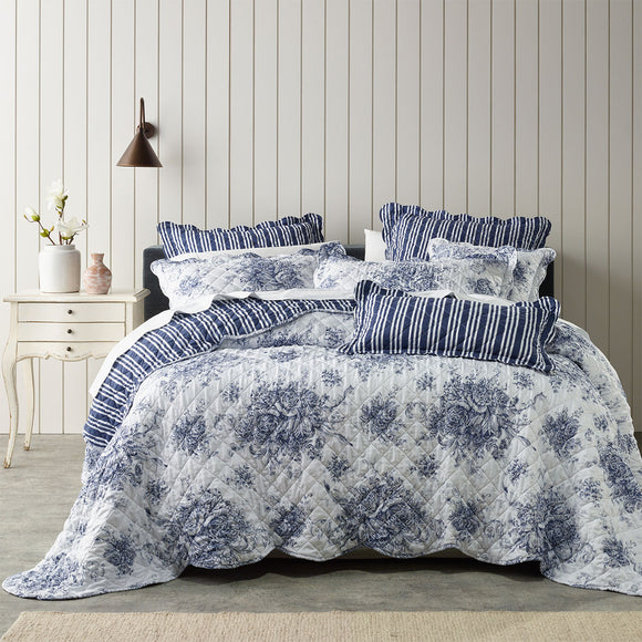 NNEDSZ Bianca Amorette Blue Polyester Bedspread Set Double