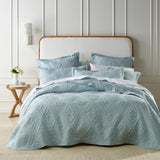 NNEDSZ Aspen Sky Blue Embroidered Bedspread Set Double