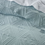 NNEDSZ Aspen Sky Blue Embroidered Bedspread Set Double