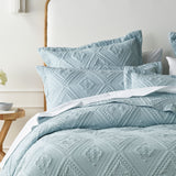 NNEDSZ Aspen Sky Blue Embroidered Bedspread Set King