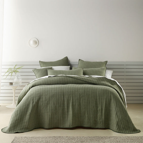 NNEDSZ Bianca Bari Green Polyester Cotton Bedspread Set King