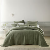 NNEDSZ Bianca Bari Green Polyester Cotton Bedspread Set King