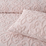 NNEDSZ Bianca Ella Blush Cotton Chenille Floral Bedspread Set Double