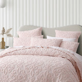 NNEDSZ Bianca Ella Blush Cotton Chenille Floral Bedspread Set King