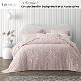 NNEDSZ Bianca Ella Blush Cotton Chenille Floral Bedspread Set Single