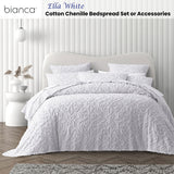 NNEDSZ Bianca Ella White Cotton Chenille Floral Bedspread Set King