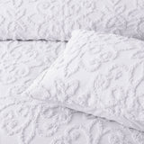 NNEDSZ Bianca Ella White Cotton Chenille Floral Bedspread Set Super King