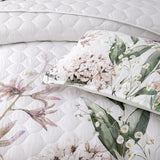 NNEDSZ Bianca Lorna White Floral Printed Quilted Bedspread Set King Single