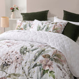 NNEDSZ Bianca Lorna White Floral Printed Quilted Bedspread Set Single
