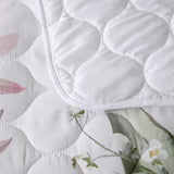 NNEDSZ Bianca Lorna White Floral Printed Quilted Bedspread Set Single