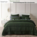 NNEDSZ Vienna Green Textured Bedspread Set Super King