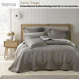 NNEDSZ Bianca Zaria Taupe Embroidered Bedspread Set King