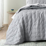 NNEDSZ Bianca Langston Silver Pre-Washed Linen Cotton Comforter Set Queen/King