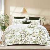 NNEDSZ Bianca Corymbia White Floral Printed Quilted Polyester Coverlet Set Super King