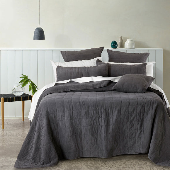 NNEDSZ Bianca Geraldton Coal Coverlet Set Queen/King