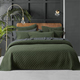 NNEDSZ Bianca Lester Olive Velvet Diamond Polyester Coverlet Set Single/Double