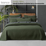 NNEDSZ Bianca Lester Olive Velvet Diamond Polyester Coverlet Set Single/Double