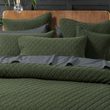 NNEDSZ Bianca Lester Olive Velvet Diamond Polyester Coverlet Set Super King