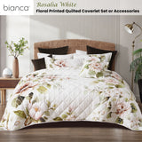 NNEDSZ Bianca Rosalia White Floral Printed Quilted Polyester Coverlet Set Single/Double