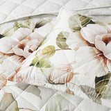 NNEDSZ Bianca Rosalia White Floral Printed Quilted Polyester Coverlet Set Single/Double