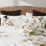 NNEDSZ Bianca Rosalia White Floral Printed Quilted Polyester Coverlet Set Queen/King