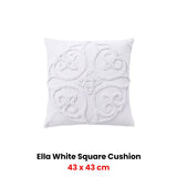 NNEDSZ Bianca Ella White Square Filled Cushion 43 x 43cm