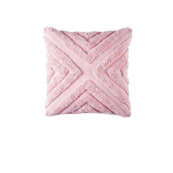 NNEDSZ Bianca Haven Pink Cotton Chenille Square Cushion
