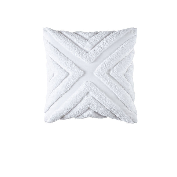NNEDSZ Bianca Haven White Cotton Chenille Square Cushion