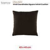 NNEDSZ Bianca Vivid Coordinates Square Velvet Cushion Chocolate 43 x 43cm