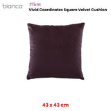 NNEDSZ Bianca Vivid Coordinates Square Velvet Cushion Plum 43 x 43cm