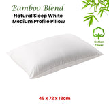 NNEDSZ Natural Sleep White Bamboo Blend Medium Profile Pillow