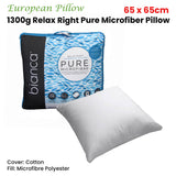 NNEDSZ Bianca 1300g Relax Right Pure Microfiber European Pillow 65 x 65cm