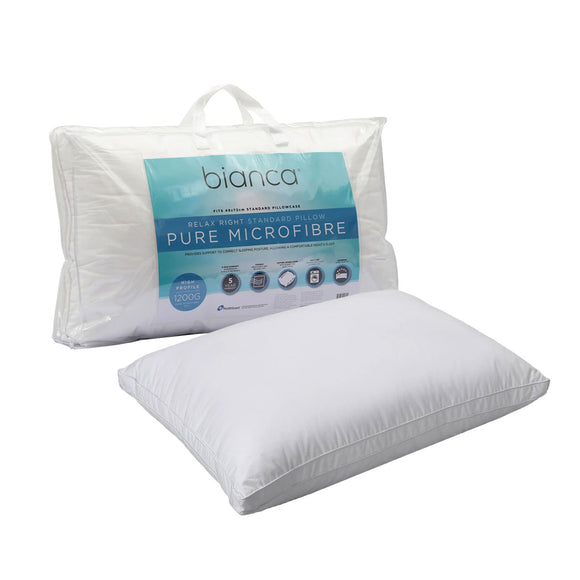 NNEDSZ Bianca 1200g Relax Right Pure Microfiber High Profile Standard Pillow 49 x 72cm
