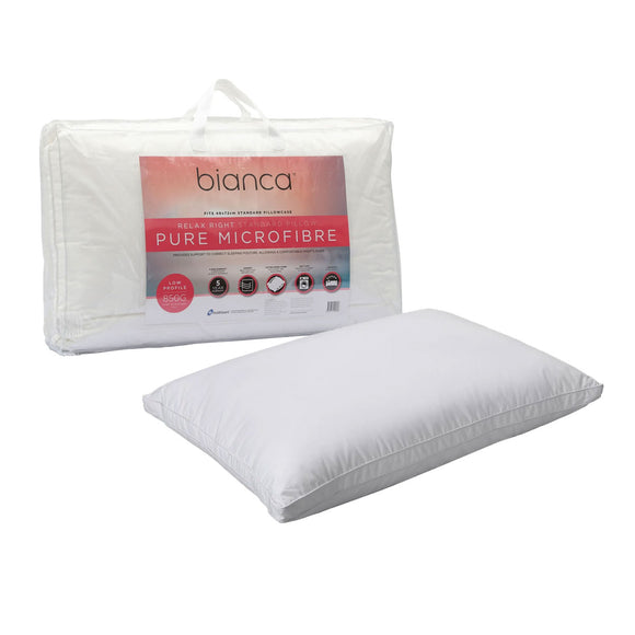NNEDSZ Bianca 850g Relax Right Pure Microfiber Low Profile Standard Pillow 49 x 72cm