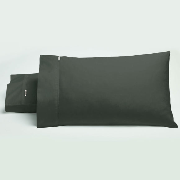 NNEDSZ Bianca Pair of 500TC Cotton Sateen Standard Pillowcases Charcoal