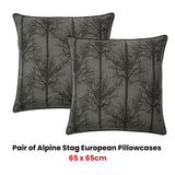 NNEDSZ Pair of Alpine Stag Taupe European Pillowcases